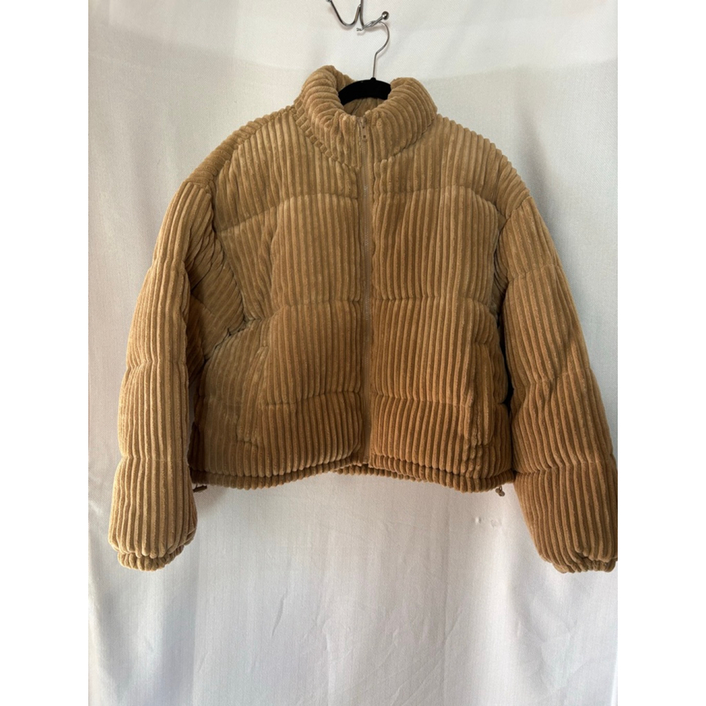 Women's Forever 21 Beige Corduroy Puffer Jacket Size S